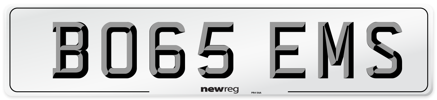BO65 EMS Number Plate from New Reg